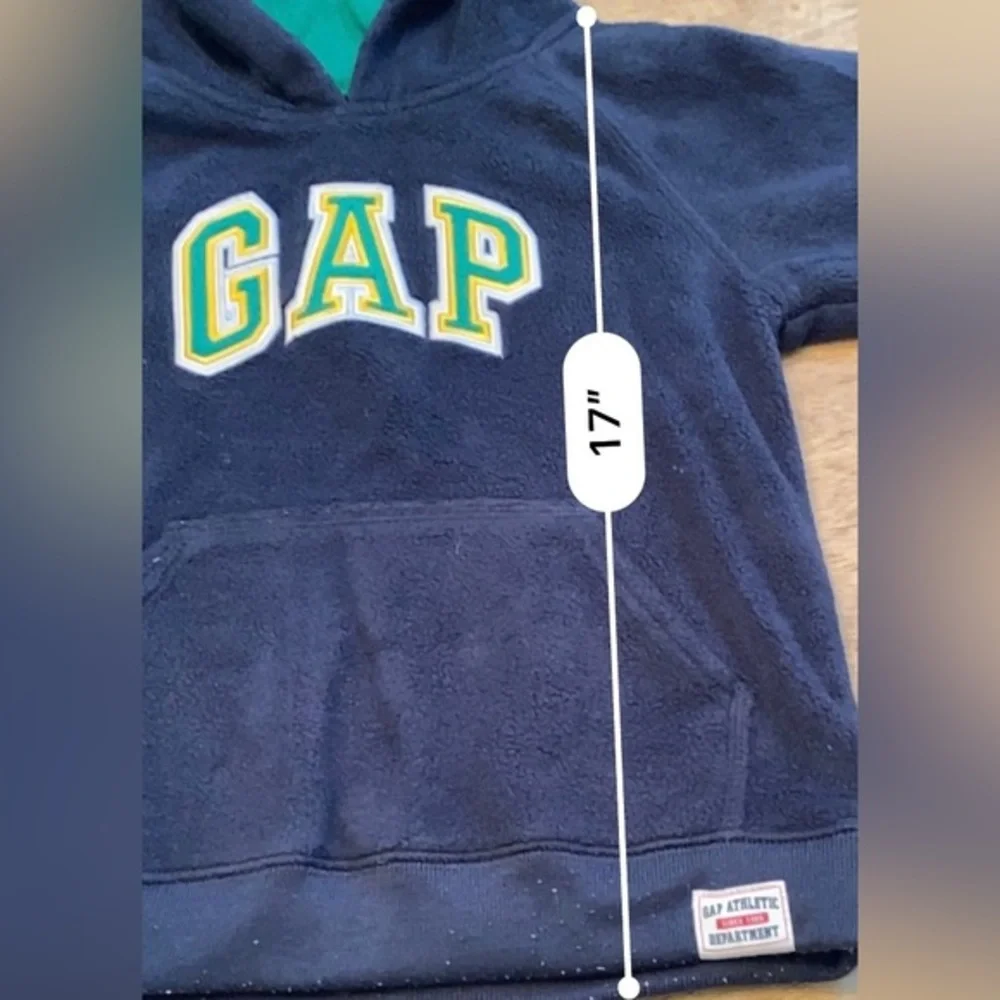 Vintage Baby Gap Unisex Toddler 4 Years Navy/Green‎ Hoodie Pullover Sweatshirt